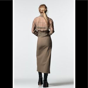 Zara deep split brown skirt